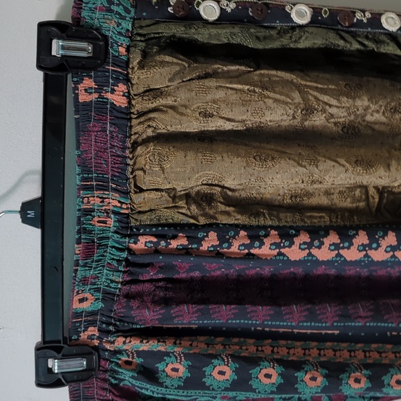 Vintage Tienda Ho Cropped Pants Boho Hippie Rayon Glass Buttons S/M Free Size - Picture 3 of 11